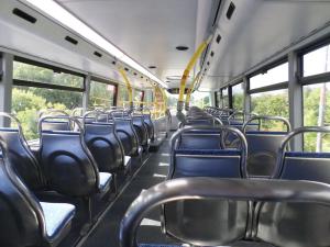 Empty seats on a bus