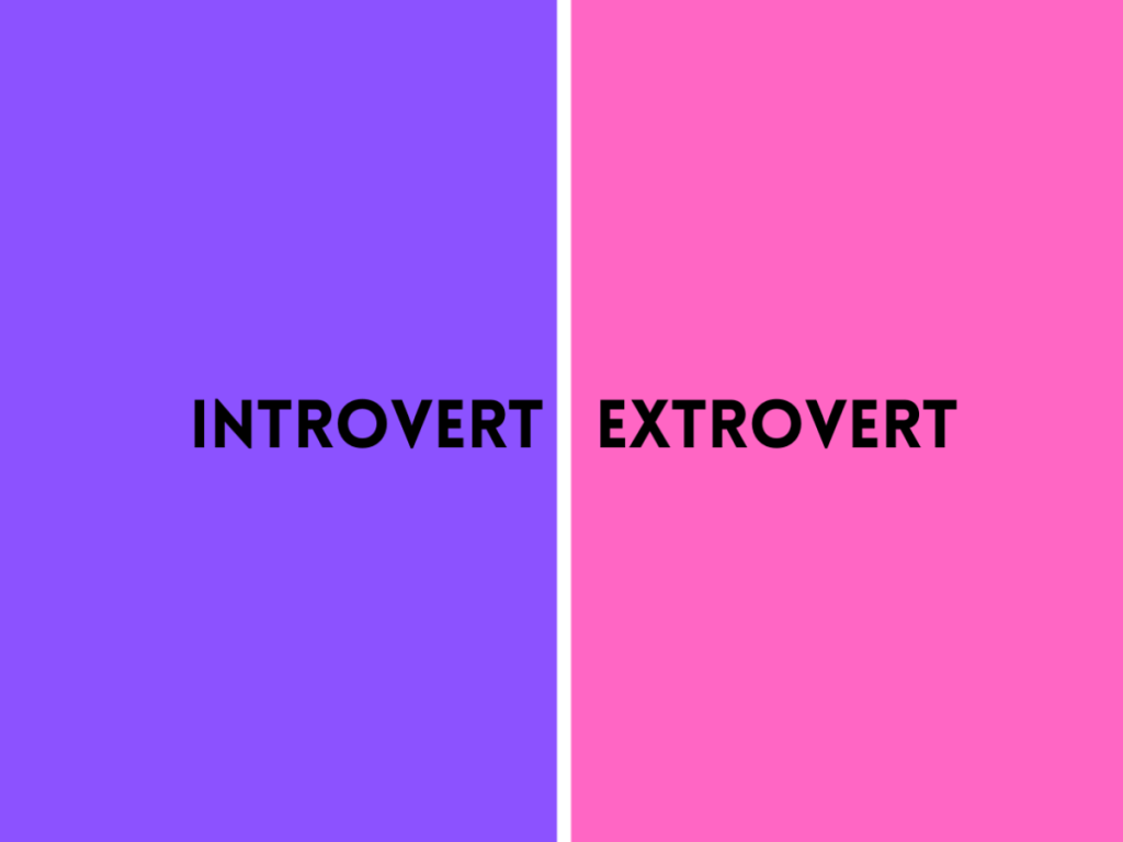 A graphic illustrating the fine line between introvert and extrovert.