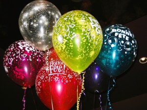Colourful and cheerful birthday balloons.