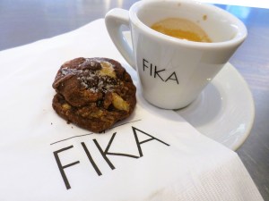 a coffee and treat, enjoyed at Fika in New York City, 2014.