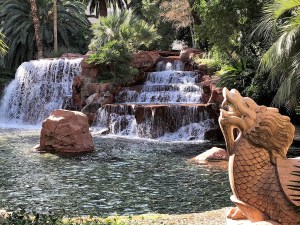 The fountains in front of the Mirage Hotel, Las Vegas, 2017