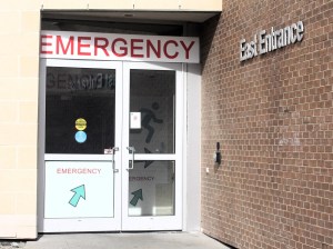 The entrance to a hospital's emergency department.