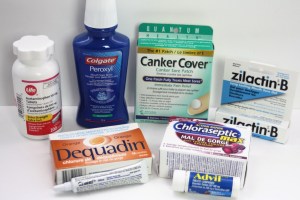 A selection of products used to manage the pain and severity of canker sores