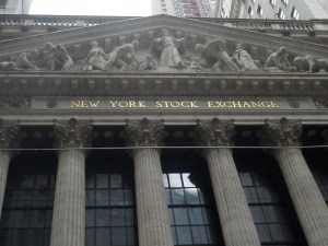 The front of the New York Stock Exchange building