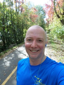 A selfie of me on the running trails in the early fall