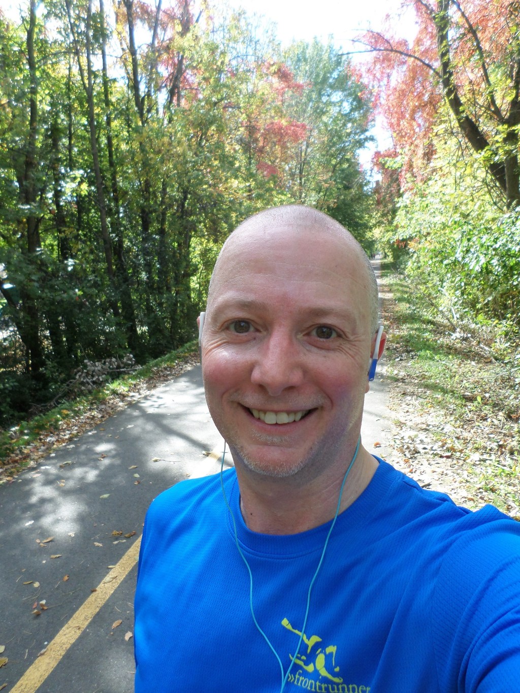 A selfie of me on the running trails in the early fall