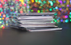 A stack of reward cards from loyalty programs