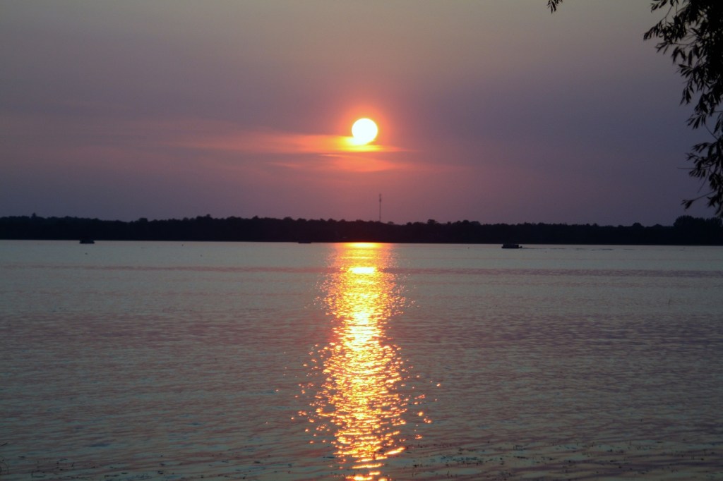 A beautiful sunset by the river