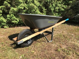 a shiny new wheelbarrow