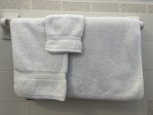a set of fluffy white towels