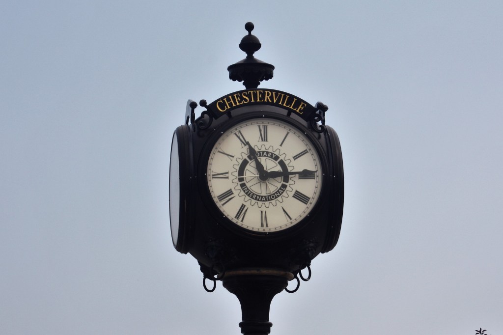 A clock in the town square.